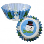 Набор бумажных форм для конфет "Веселый снеговик" 50шт. D 6см (пакет) NEW