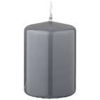 Свеча столбик высота 10см серый лакированный диаметр 7 см