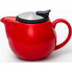 ФЕЛИЧИТА, чайник 700мл с фильтром и с прорезиненной крышкой, ГЛАЗУРЬ, красный, цветная упаковка