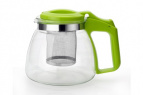 Чайник заварочный стекл 0,9л с фильтром зелен TM Appetite