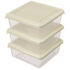 Комплект контейнеров для продуктов "Asti" квадратных 0,5л х 3шт. (светло-бежевый)