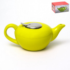 ФЕЛИЧИТА, чайник 1000мл с фильтром, ГЛАЗУРЬ, лимонный, цветная упаковка