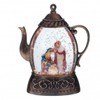 Фигурка декоративная в стекл.шаре "Снеговик", L12 W12 H25 см