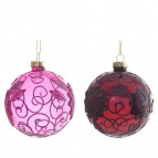 Украшение новогоднее "Шар", L8 W8 H9 см, 2в.   Стеклянный