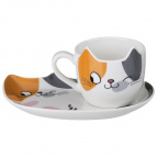 НАБОР ДЛЯ ЗАВТРАКА LEFARD "CAT", 2 ПР.: КРУЖКА 190 МЛ, ТАРЕЛКА 18*12 СМ
