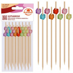 Шпажки для канапе "Кубики акварель". Набор 24 шт. Длина 12 см. NEW