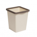 Ведро для мусора с фиксатором квадратное 8,5л  (слон.кость/шоколад)