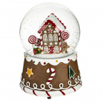 Фигурка декоративная в стекл. Шаре с подсветкой, музыкой, эффектом вьюги "Домик" (3хААА, не вход.),,