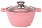 Кастрюля а/пр литая 1,0л стекл/кр Trendy style rose ТМ KUKMARA