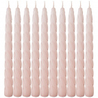Набор свечей из 10 штук крученые лакированный нежно-розовый высота 23 см