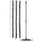 ШВАБРА ПЛОСКАЯ С ТЕЛЕСКОПИЧЕСКОЙ РУЧКОЙ СО СМЕННОЙ НАСАДКОЙ ИЗ МИКРОФИБРЫ 420Х150Х750 ММ (Темно-серый)