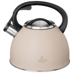 Чайник Agness Со Свистком 2,5 Л, Beige, Индукцион. Дно