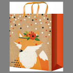 Пакет подарочный из крафт 26,4х32,7х13,6 см (craft L) Лисичка, 150 г ППК-4495
