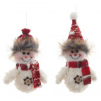 Снеговик подвесной, L10 W6 H19 см, 2в.
