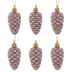 Украшение новогоднее "Шишка", набор из 6-ти шт, L3 W3 H7 см