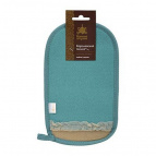 Мочалка «Королевский пилинг», рукавица с декором-тесьма, 14,5х25 см, цвет васильковый, "Банные штучки"/ 108  / 18