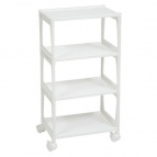Этажерка "Лофт" MINI 4-х ярусная на колесах  (белая)