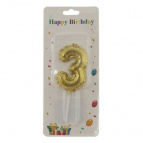 Свеча для торта "Цифра 3", L3,5 W1 H10 см