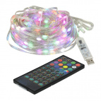 VEGAS Электрогирлянда УМНАЯ Нить 200 разноцветных RBG микроLED ламп, прозрачный провод, 20 м, USB, управление через ПРИЛОЖЕНИЕ и пульт /12