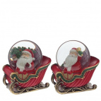 Фигурка декоративная в стекл. Шаре "Сани", D 6 см, L9,5 W7 H9,5 см, 2в.