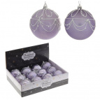 Украшение новогоднее "Шар", набор из 12-ти шт, D 8 см Полимерный материал