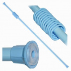 Карниз для занавески в ванную комнату раздвижной 210 см в комплекте с кольцами (голубой)