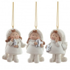 Фигурка декоративная подвесная "Девочка", L4 W3 H6,5 см, 3в.