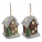 Изделие декоративное подвесное "Домик" (подсветка, 2xLR44), L6 W6 H8 см, 2в.