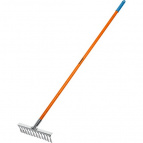 GRINDA садовые грабли PS-12 FIBER, 380 х 100 х 1530 мм, 12 витых зубцов, нержавеющая сталь, фибергласовый черенок (39482-12)