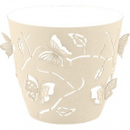 Горшок для цветов Plast Team Butterflies 5,3 л D225 мм круглый 225х225х208 мм молочный туман
