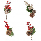 Новогоднее украшение Ветка, H22 см, 4в. (без инд.упаковки)