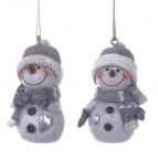 Фигурка декоративная подвесная "Снеговик", L4 W3 H6 см, 2в.