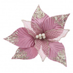 Цветок искусственный "Пуансеттия" (на клипсе), L23 W23 H8,5 см