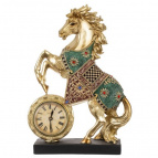 Фигурка декоративная "Лошадь" с часами (AAx1,н.п.), L23 W7 H33 см