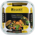 64-221200 Квадратный стеклянный контейнер с крышкой 1200 мл Linea Desco