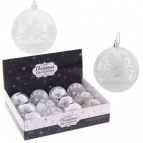 Украшение новогоднее "Шар", набор из 12 шт, D8 см Полимерный материал