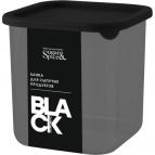 Банка для сыпучих продуктов Sugar&Spice Black квадратная 0,8л, с гибкой крышкой