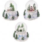 Фигурка в стекл. шаре "Домик/Олень" D4,5см, L9W8H9см, 3в