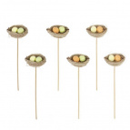 Набор из 6-ти изделий декоративных (вставка) "Гнездо" (6*2), L6,5 W5,5 H25,5 см