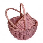 Набор корзин плетеных (ива), D24x13/26 см, D18x11/23 см, 2 шт., розовый (ш/к 6336)