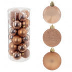 Украшение новогоднее "Шар", набор из 24-х шт,  L6 W6 H7,5 см Полимерный материал