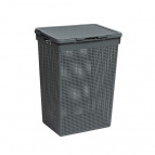 Корзина для белья "Лофт" с крышкой 60л (серый)