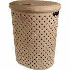 Корзина для белья Plast Team Rattan 42л 415х330х510 мм шоколадный мокко