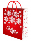 Пакет подарочный с глянц.лам. 18x23x8 см (M)  Снежинки, 128г ППК-2318 Optima 