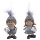 Фигурка декоративная подвесная "Дети",   L4 W3 H7,5 см, 2в.