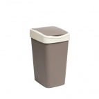 Ведро для мусора с подвижной крышкой "Tandem" 35л (шоколад/слон.кость)