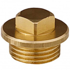 Заглушка GENERAL FITTINGS, 6-ти гранная головка с прижимной шайбой, латунь, наружная резьба, 3/4"