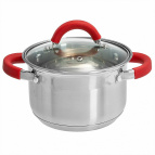 WEBBER BE-340/2 Кастрюля из нерж стали со стеклянной крышкой (d=16; 2,2 л)