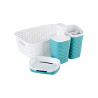 Набор Для Ванной Комнаты Reef 4 Предмета (белый+бирюзовый)