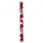 Набор из 9шт Украшение новогоднее "Шар", L3 W3 H34 см Стекло